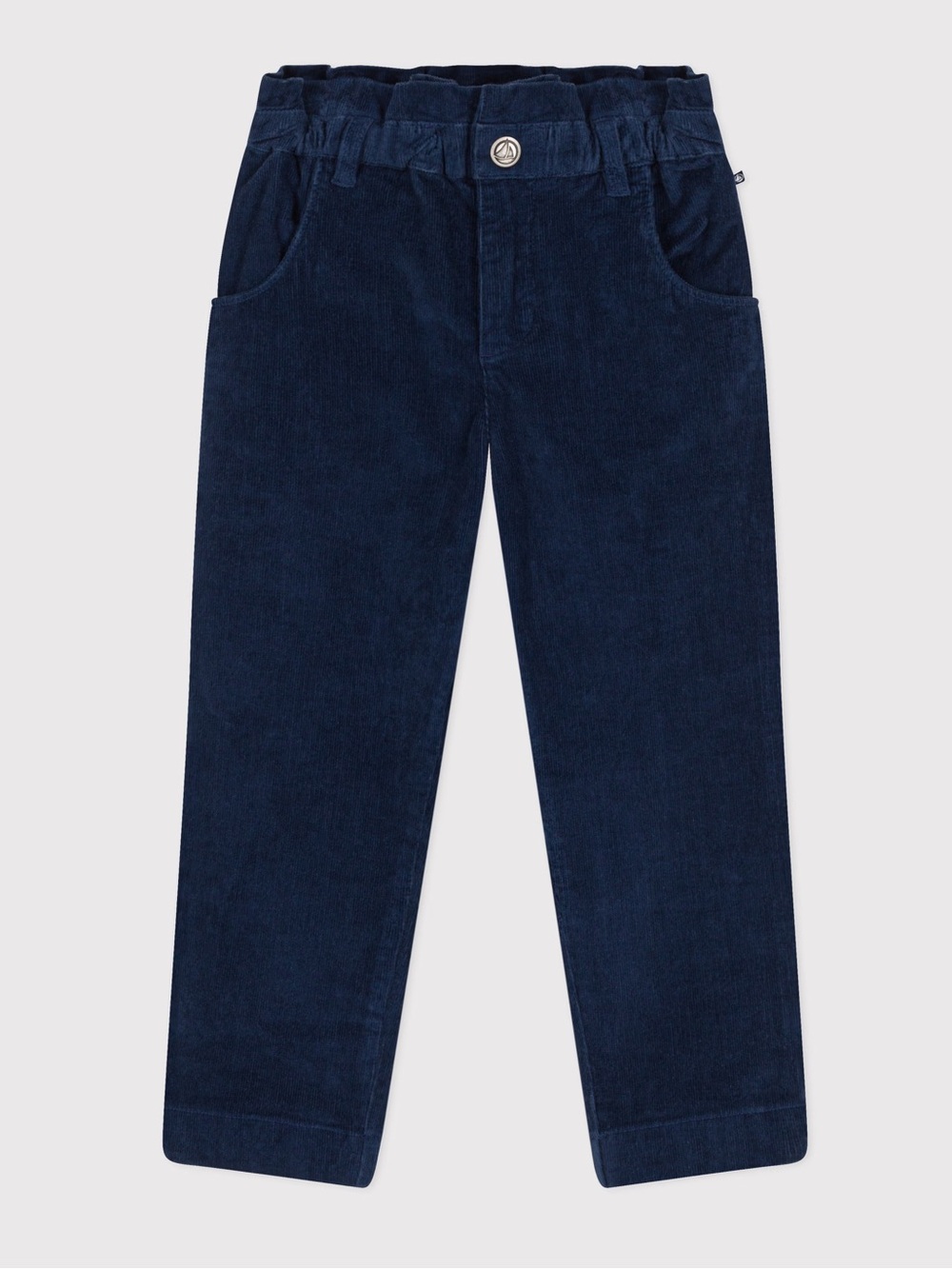 Petit Bateau Navy Velour Elastic Waist Corduroy VELVOUR Navy Blue Pants Youth 8